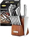 McCook® Knife Sets, German Stainless Steel Kitchen Knife Block Sets with Built-in Sharpener