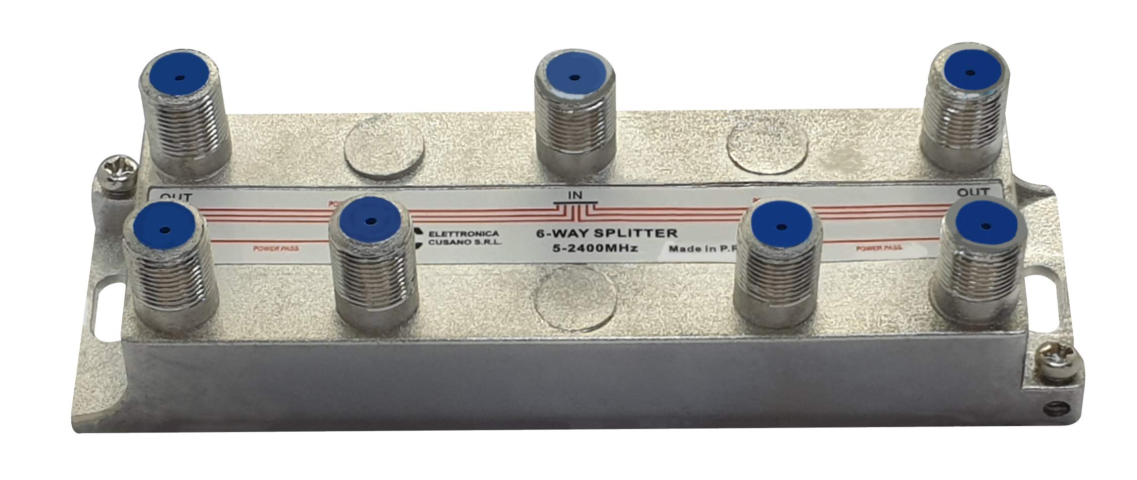 8651 - 6 Way Satellite Splitter, Internal TV Antenna Splitter with EFFE Connector, TV Antenna Splitter, Sky Partitor, TV Signal Distributor, Frequency 5 to 2400 MHz, Made in