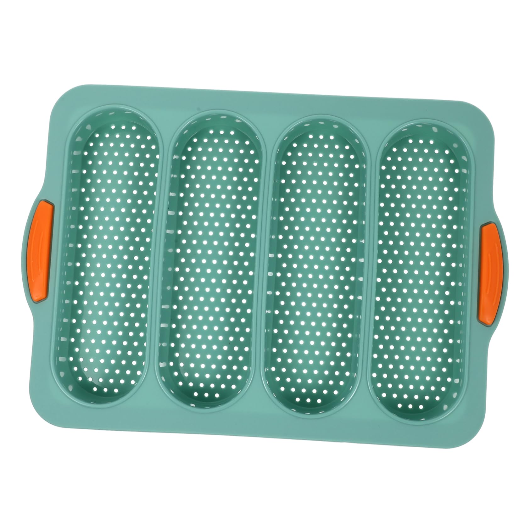 BRIGHTFUFU 4 Slot Baguette Baking Pan Silicone Nonstick Mold Wire Rack Kitchen Gadget Conductivity Easy Wash