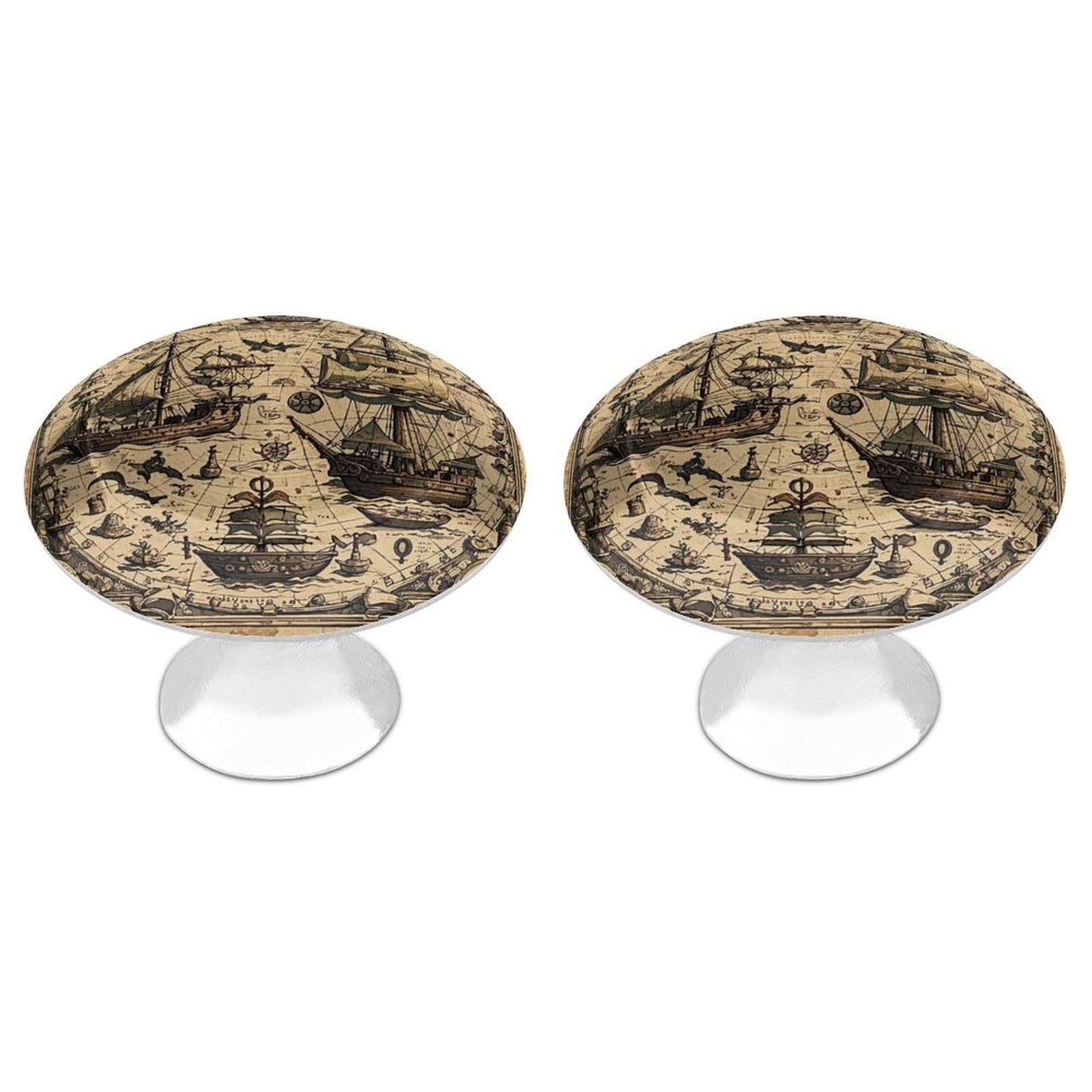 Btcowzrv Style Treasure Map Maritime Pirate 2 Pack Cabinet Knobs Drawer Pulls