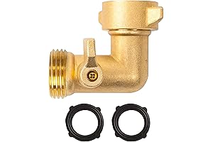 Xiny Tool 90 Degree Garden Hose Elbow Connector; With Shut Off Valves