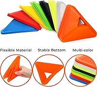 Vista 3 de 48 Pack Triangle Soccer Cones, Flexible Agility Cones with Carry Bag and Strap, Sports Drill Cones for Training, Plastic Traffic Marker Cones for