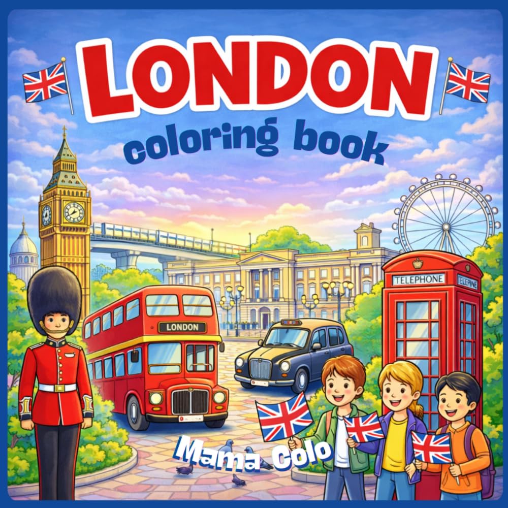 London Coloring Book: A joyful London coloring book featuring iconic landmarks, royal scenes, and charming city adventures for kids and families