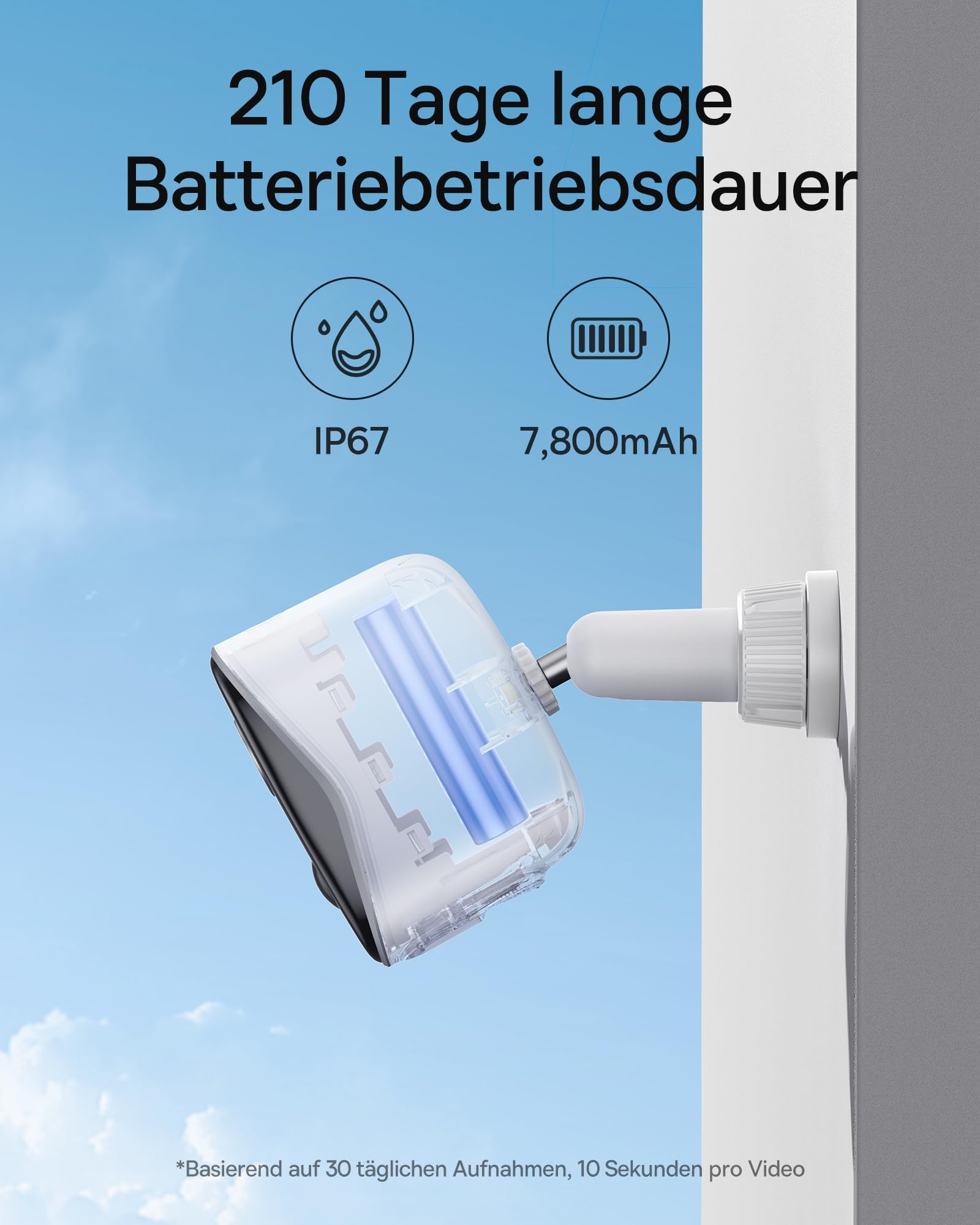 Baseus Security Überwachungskamera Aussen Akku 210Tage, 2K HD, 145 Grad, IP67 Wetterfest, Nachtsicht, Kamera Überwachung Kabellos WLAN mit Lokal Speicher, Menschen und Bewegungsmelder - N1 2-Cam Kit