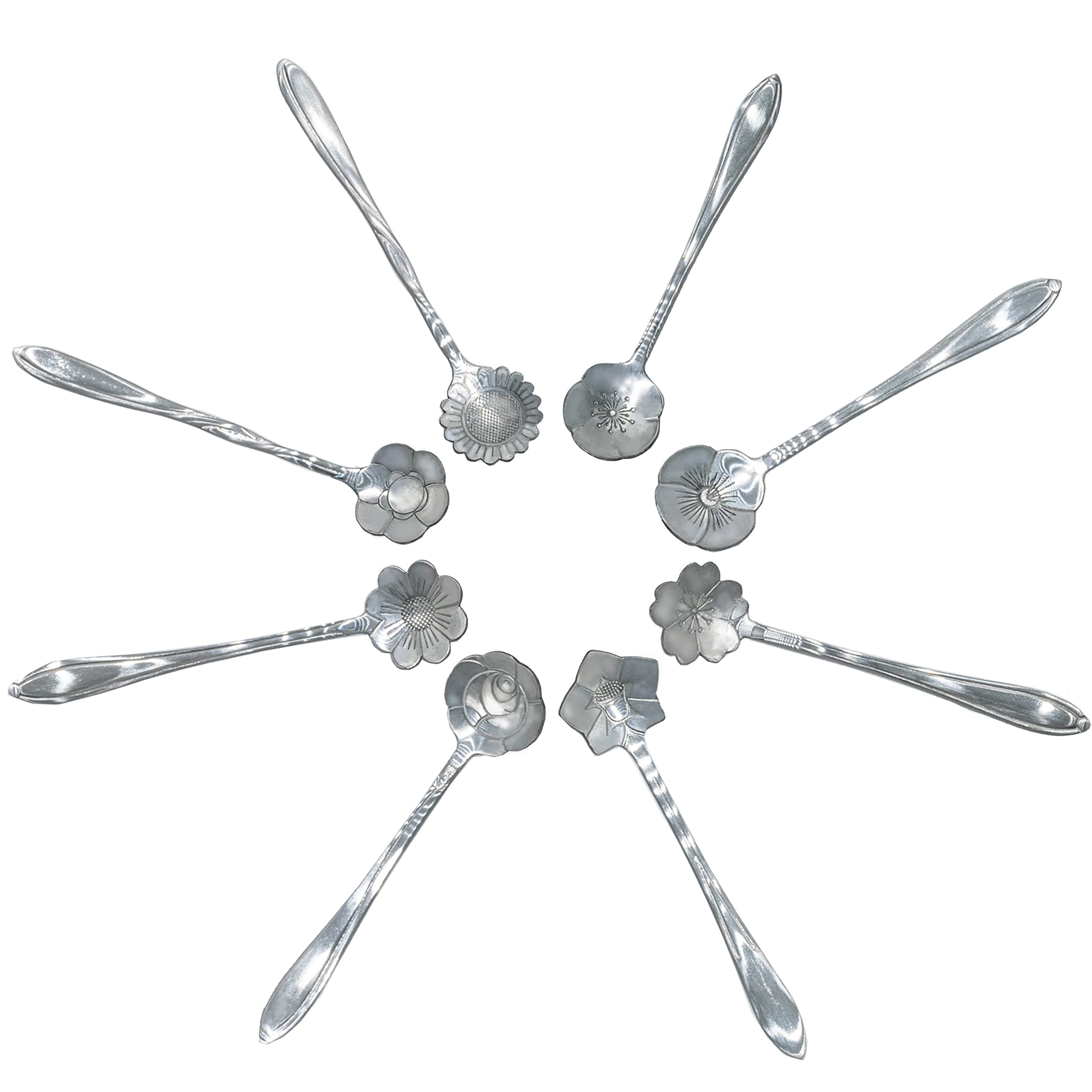 Stainless Steel Spoon Set of 8 Table Spoon 12x4 cm Housewarming Gift Food Grade Silverware for Home Kitchen Restaurant Polished (Silver)