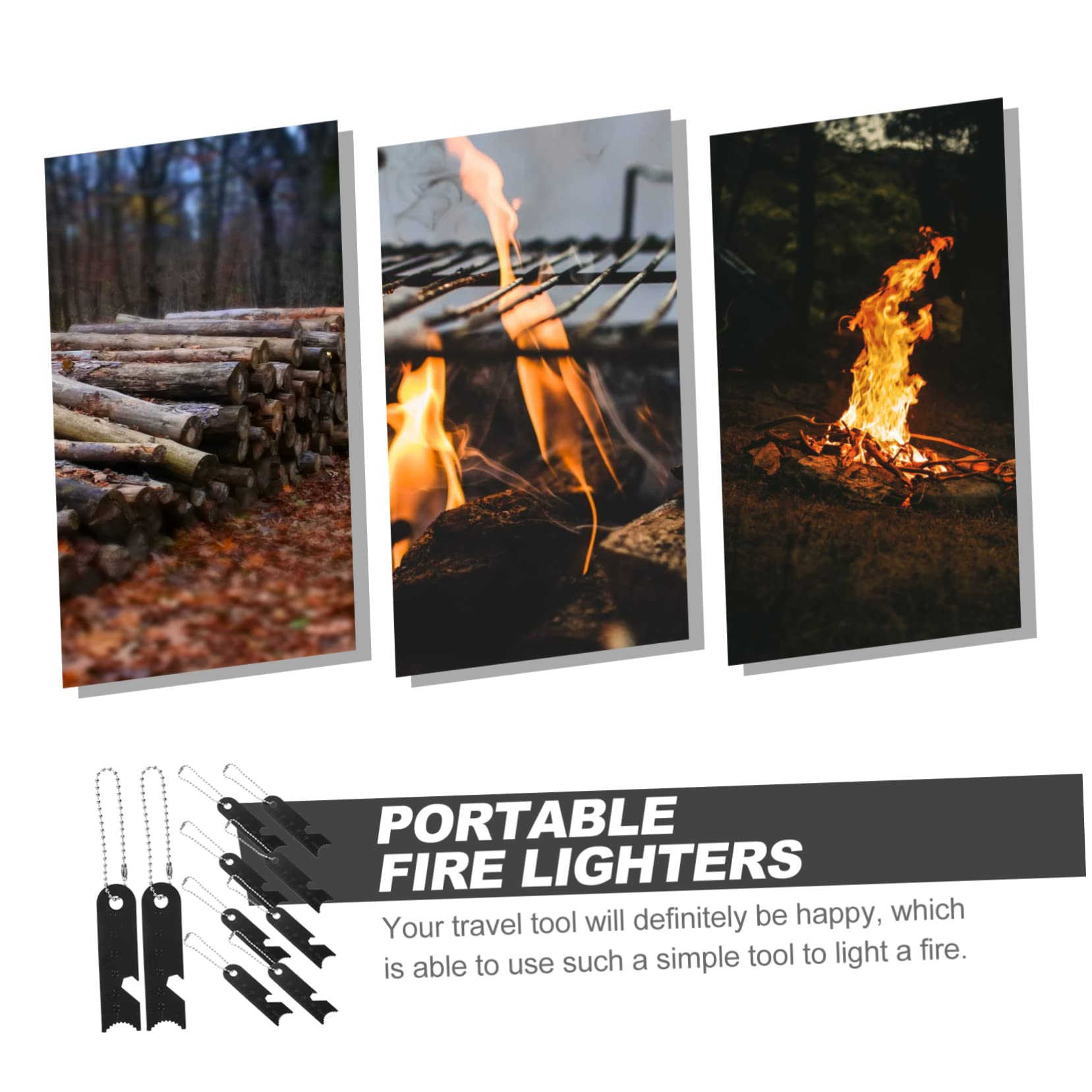 BESPORTBLE Lot de 10 Grattoirs Portables pour Camping Survie Durgence Accessoires Dextérieur Allume-feu Règles Multifonctions 10 Pièces X 10