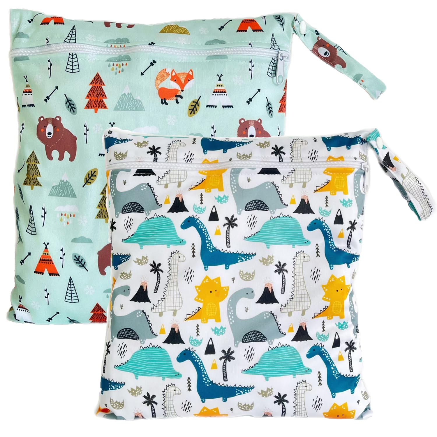 TRASUN Wet Bag (2, Brown Bear + Dinosaur)