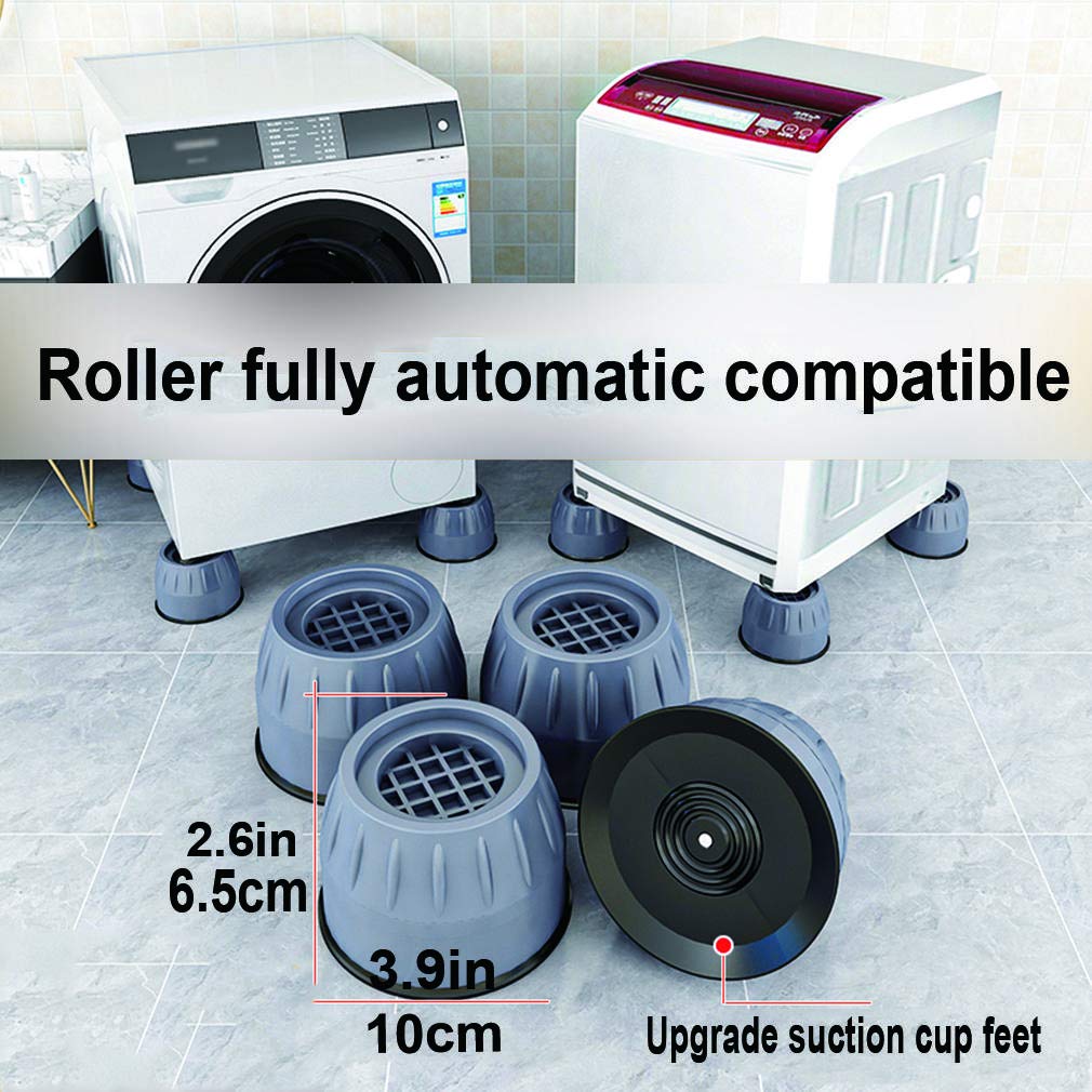 Vibrationsdämpfer für Waschmaschine & Trockner 4-teiliges Set Universal Kühlschrank Schwingungsdämpfer Anti-Scratch-Lärmreduzierung Antivibrationsmatte D: 100mm Stützbeine
