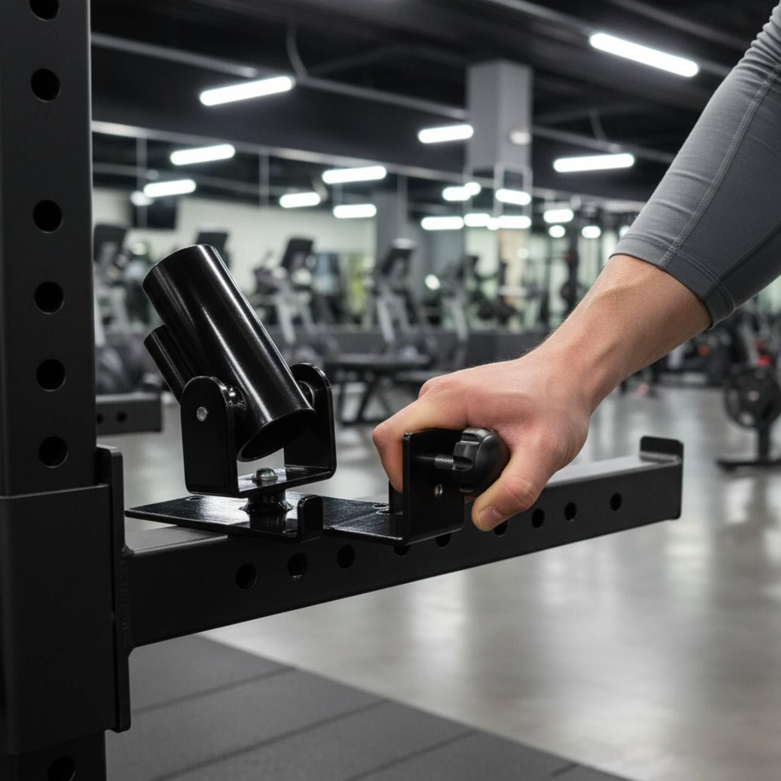 LOVIVER Base de Entrenamiento Fitness Soporte de Barra Giratoria Anclaje de Compatibilidad 25 Mm Mm Estructura de Acero Rotación 360 Grados Adecuada para Ejercicios de Espalda Brazos Hombros Core