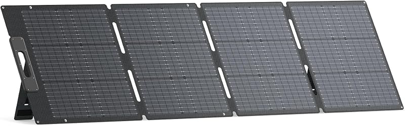 BLUETTI 200W Solar Panel for Solar Generator EB3A AC2A AC50B AC70 AC180 AC200L Elite 200 V2 AC300 AC500 B300K, Foldable Solar Charger with Adjustable Kickstands for RV, Camping, Blackout | for Solar Generator AC180/Elite 200 V2 with Adjustable Kickstand Foldable Solar Power Backup for Outdoor Camping, Blackout
