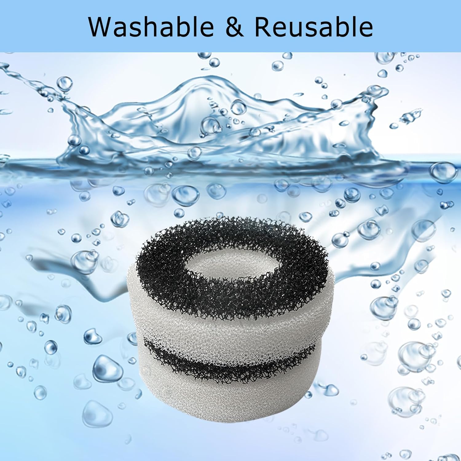Compatible Replacement Set for Biorb Filter - Carbon Rings, Foam, Air Stone & Cleaner Pad (6 foam pieces, 3 air stones, 1 pad)