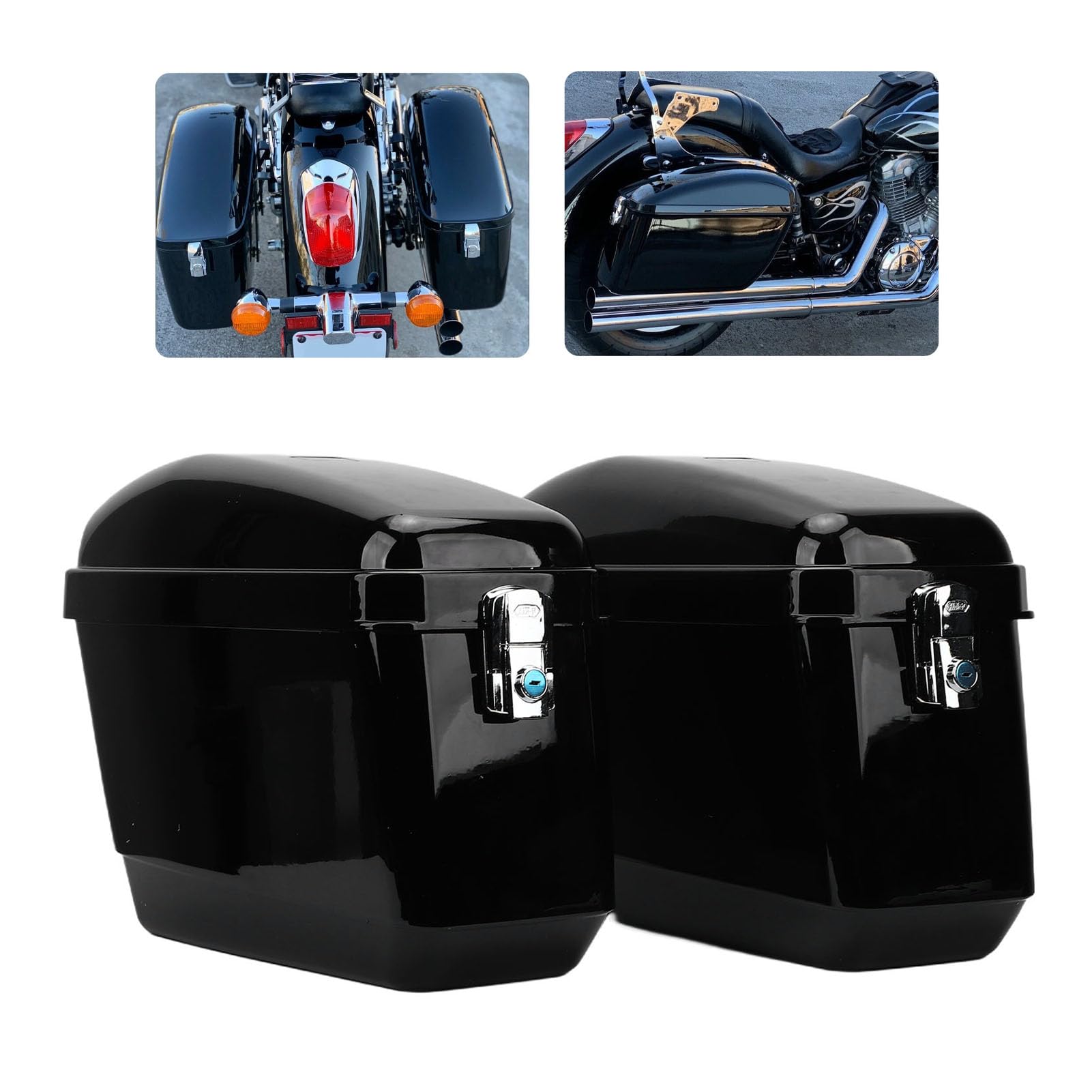 Maletas Laterales Rígidas para Motocicleta 45L Equipaje Impermeable