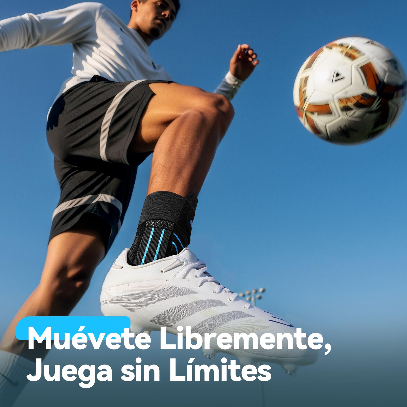 AGPTEK Tobillera para Esguince con Refuerzo Lateral Extraíble para Estabilizar y Prevenir Torceduras, Tobillera Estabilizadora de Tobillo Adjustable para Ambos Pies, Apto para llevar con Zapato