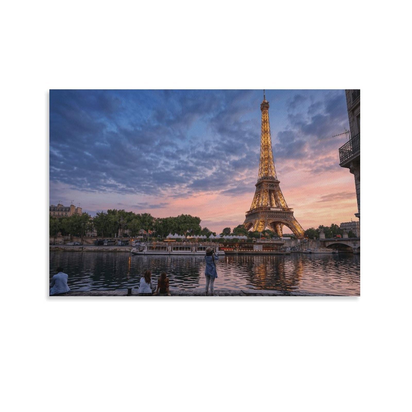 XPASHIQWC Seine River Poster Artwork Giclee Canvas Prints Modern Canvas Wall Art Picture Wall Hanging for Living Room Home Decorations 24x36inch(60x90cm)