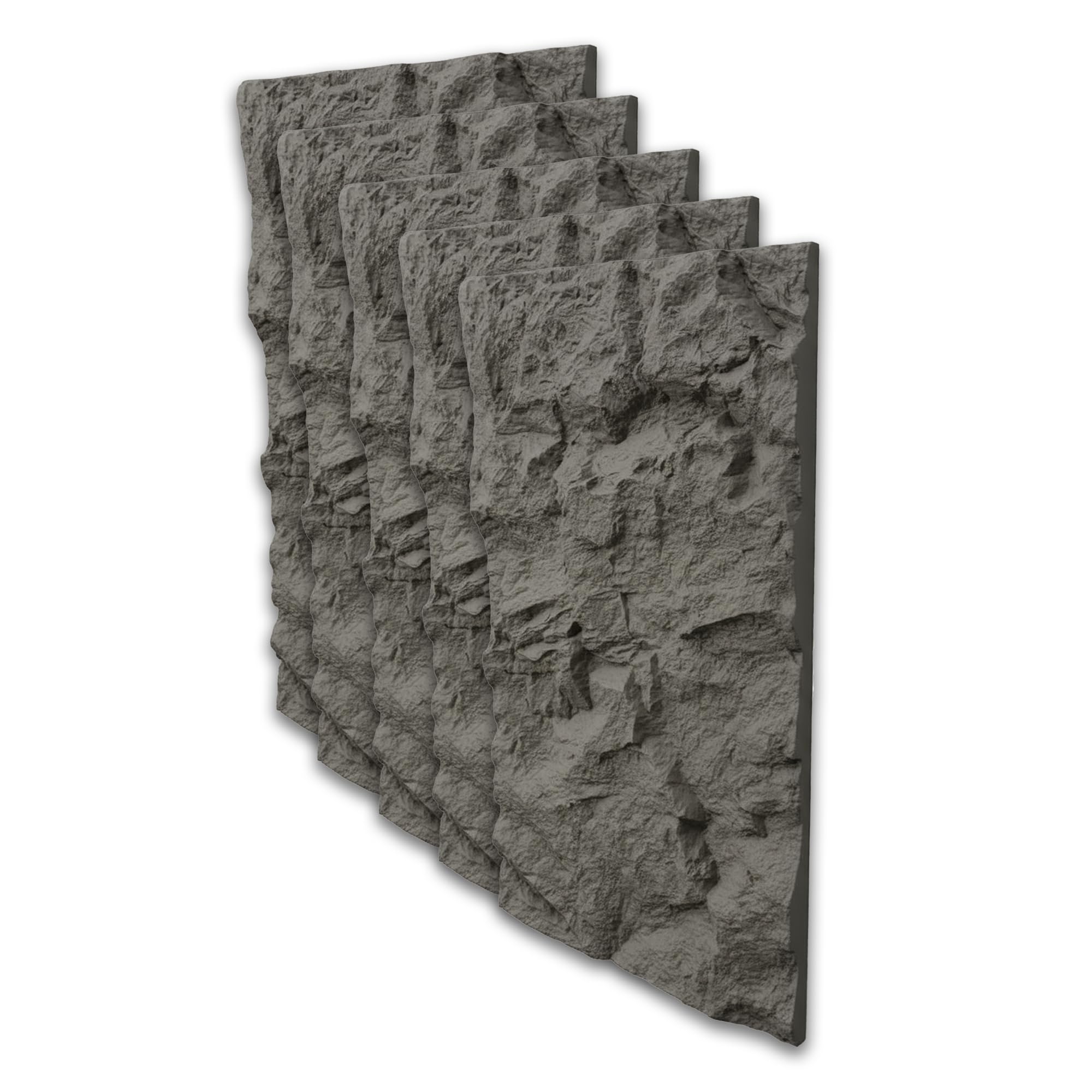 WallDec Wall Panels Stone Effect | Rockstar 5X Panels | 120 x 60cm (47.2 x 23.6 inches) | 3D Decorative Rock Effect Panels | Easy Installation DIY | Interior & Exterior Design — image 1