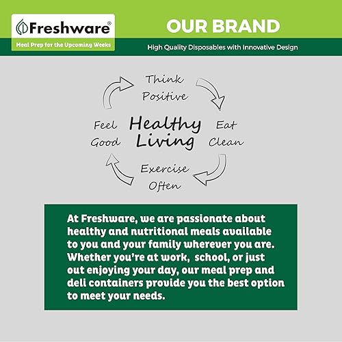 Miniatura 8 de Recipientes de almacenamiento de alimentos Freshware 24 piezas recipientes de plástico de 32 oz con tapas limo sopa alimentos preparados  Sin BPA