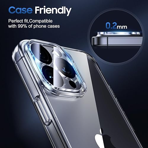Miniatura 20 de UniqueMe [Paquete de 3 protectores de lente de cámara compatibles con iPhone 14 Pro Max/iPhone 14 Pro, vidrio templado, [compatible con fundas]
