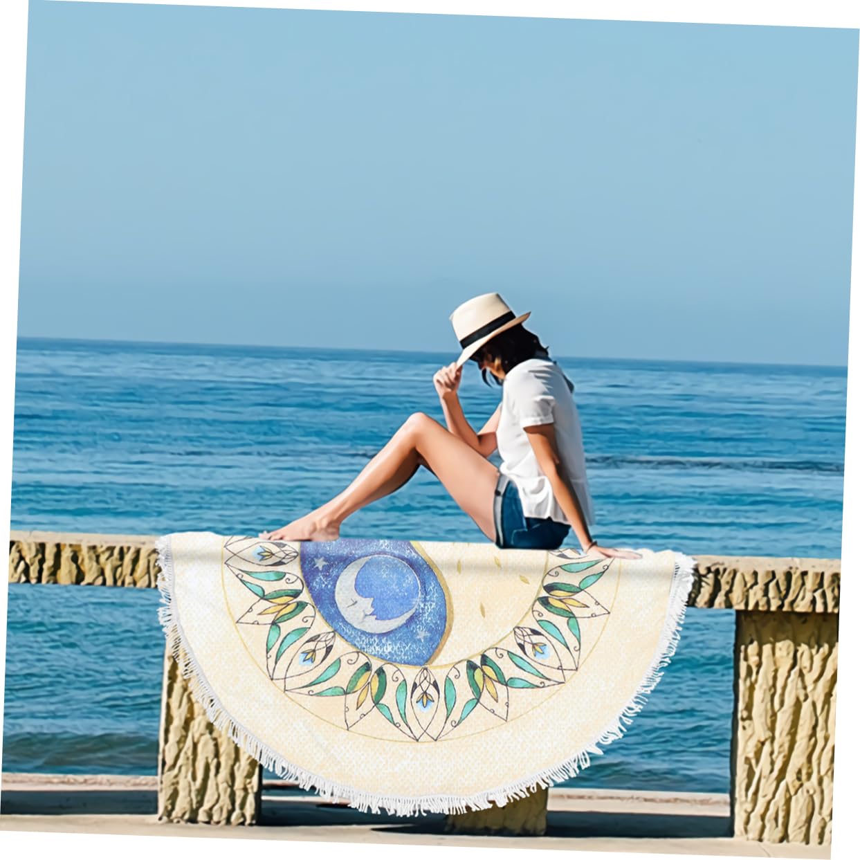 WOONEKY Serviette De Plage Ensemble De Serviettes De Bain Couverture De Bain Couverture De Pique- Design Australien