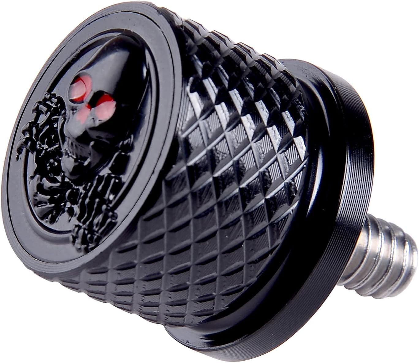3D Rear Fender Seat Bolt Screw for Harley Dyna Sportster Softail Road Glide Street Touring King CVO Electra Iron 883 Bob 1996-2022 Thread 1/4"-20 Knurled Seat Nut Embossed Skeleton (Black)