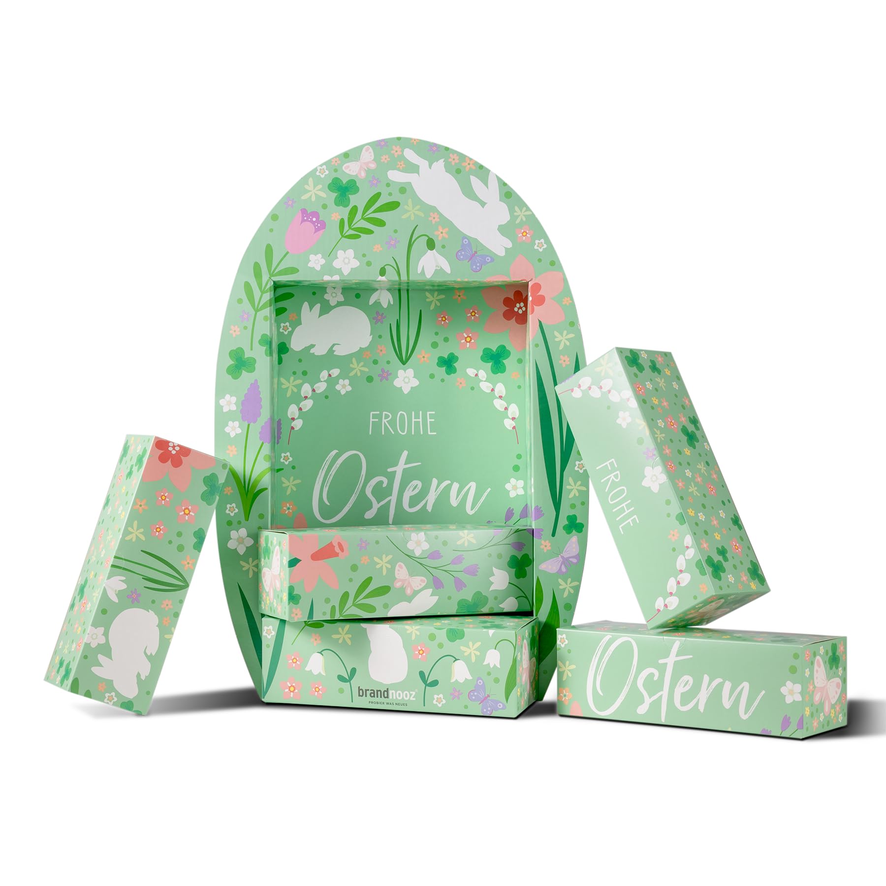 Brandnooz Osterei XXL | Riesiges Ostergeschenk über 20 Teile für die ganze Familie| Süßigkeiten | Snacks | Spiele und Geschenkideen | Candy Box | Warenwert über 74 €! Alle Artikel in Originalgröße