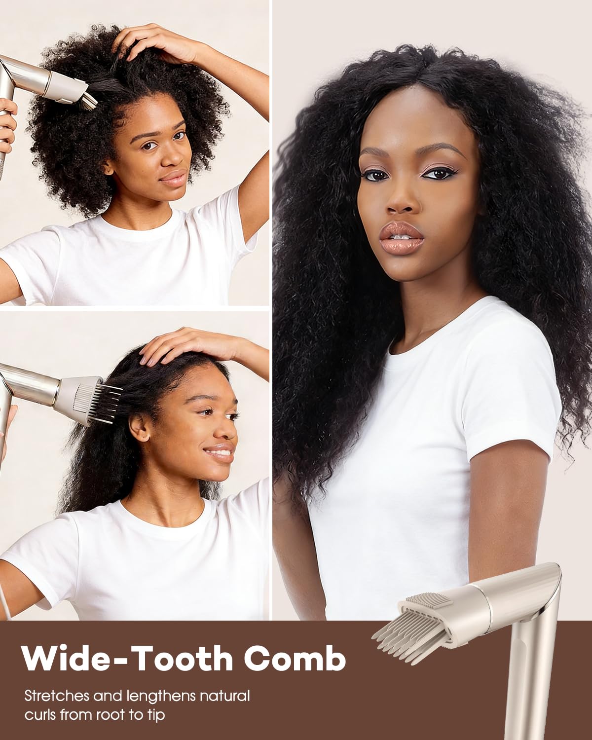 Pettine a denti larghi per Shark XSKHD4WTCA FlexStyle, spazzola pre-styling per capelli ricci e ricci, accessori per acconciature