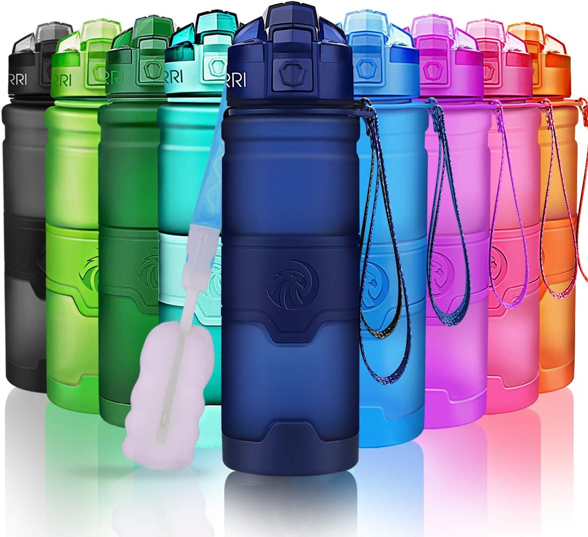 ZORRISports Water Bottle, 400/500/700ml/1L, BPA Free Leak Proof Tritan Lightweight Bottles for Outdoors,Camping,Cycling,Fitness,Gym,Yoga- Kids/Adults Drink Bottles with Filter, Lockable Pop Open Lid
