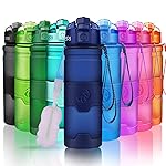 ZORRI Sports Water Bottle, 400/500/700ml/1L, 32 OZ BPA Free Leak Proof Tritan Bottles for Cycling, Fitness, Gym, Yoga, Camping, School - Kids/Adults Gym Bottles with Filter, Lockable Flip Top Open Lid