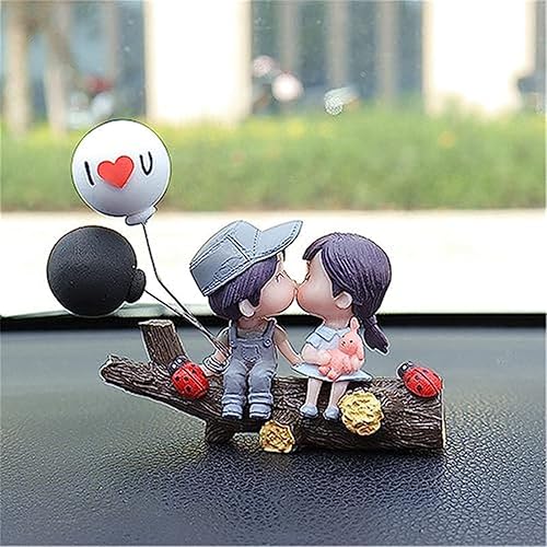 Miniatura 6 de Lindos adornos para pareja, decoración de automóvil, linda acción de caricaturas para parejas, decoración de tablero de instrumentos de automóvil de