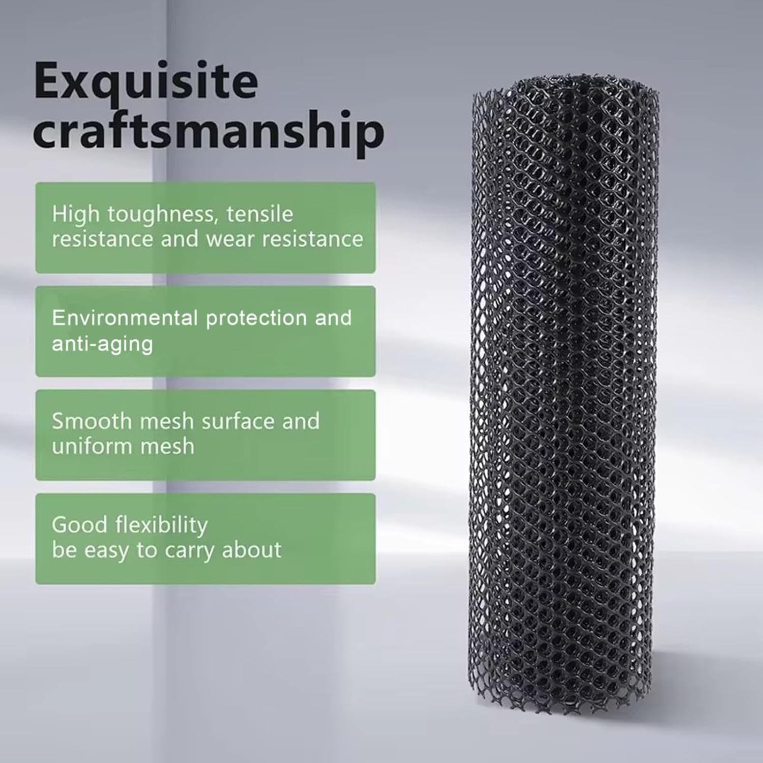 39.3IN x 65.6FT Garden Plastic Wire Mesh Fencing, Black Plastic Safety Fence Roll Poultry Breeding Netting Balcony Protection Net for Gardening Animal Pet Vegetable(Size:39.3INx32.8FT-Mesh 0.7IN)