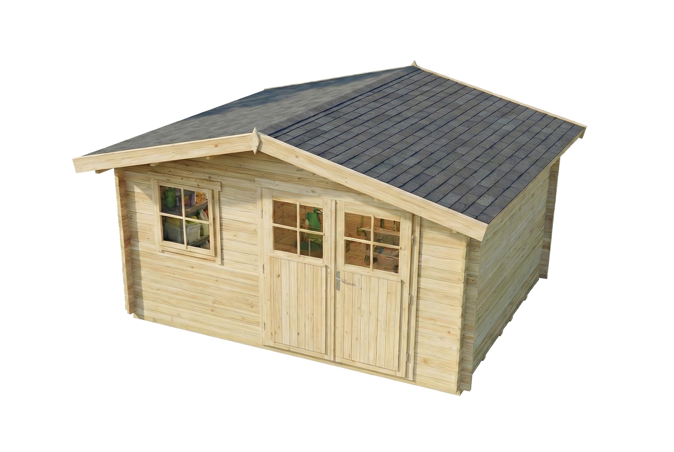 Alpholz Gartenhaus Valerie 428x427cm Naturbelassen mit Boden