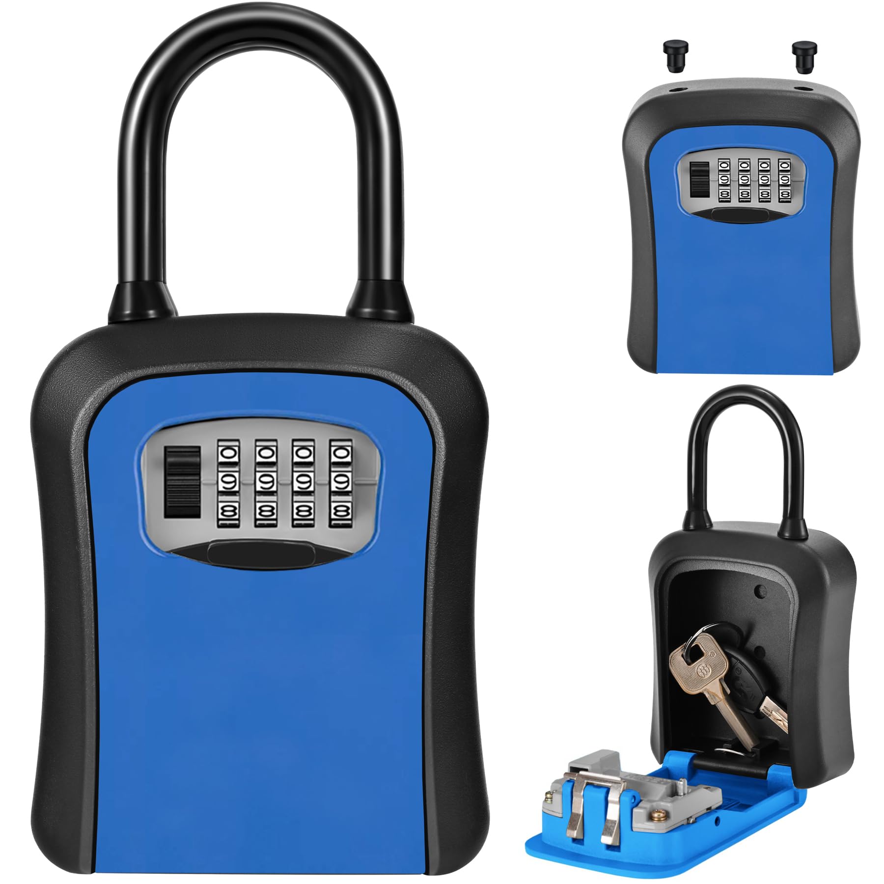 Amazon.co.jp: キーボックス 鍵 ボックス 南京錠 ロック ダイヤル式 4