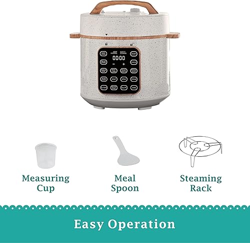Miniatura 6 de Pioneer Woman - Olla a presión eléctrica de 6 cuartos de galón con pantalla de control táctil, multicocción 7 en 1 para cocción lenta, salteado,