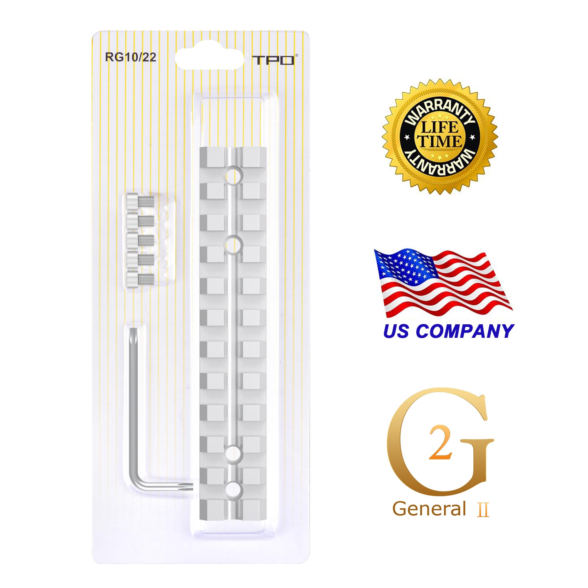Montaje en carril Picatinny Ruger 10/22 para punto rojo, gafas telescópicas y ópticas (Rg10/22-plata)