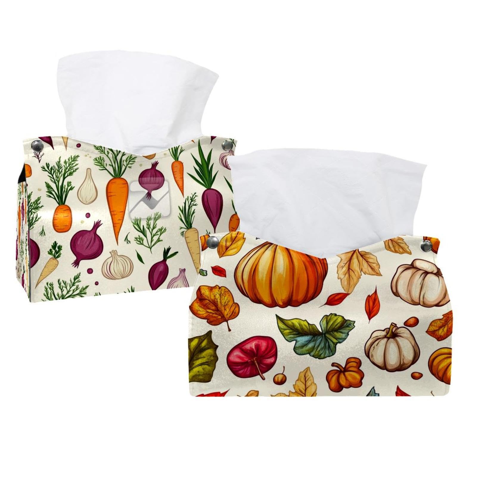 Porte-mouchoirs légumes et fruits d'automne, lot de 2 pièces 19cm