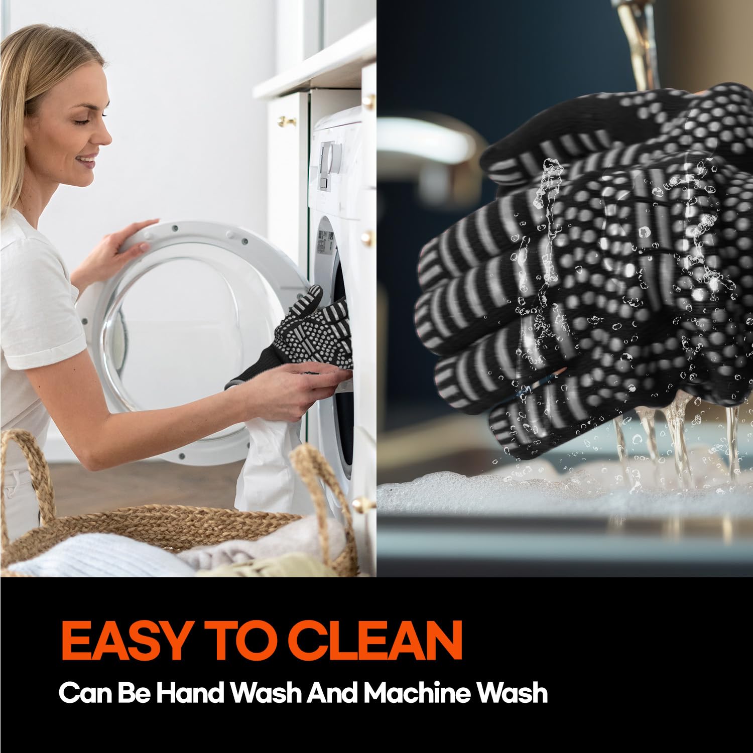 Guanti Da Forno HubiCare Resistenti A 800&deg;C - Antiscivolo, Lunghi, Per Grill, Forno, Saldatura