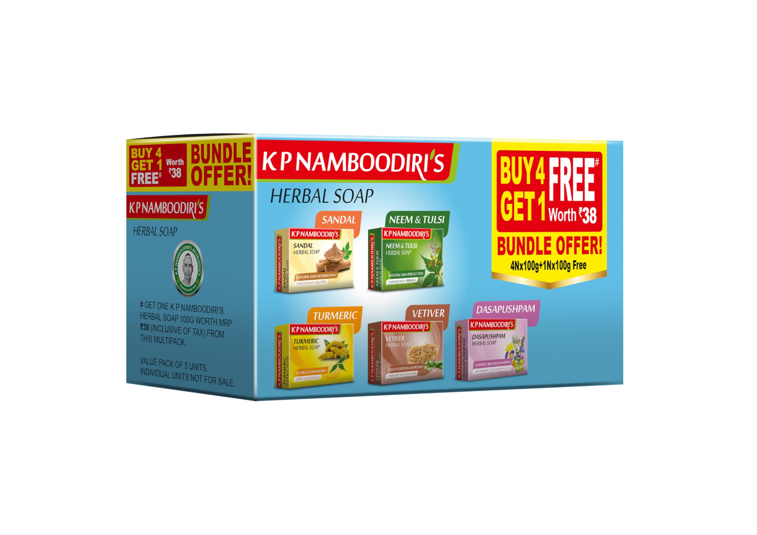 K P Namboodiri's Herbal Soap - Bundle Offer - Free - Pack of 2