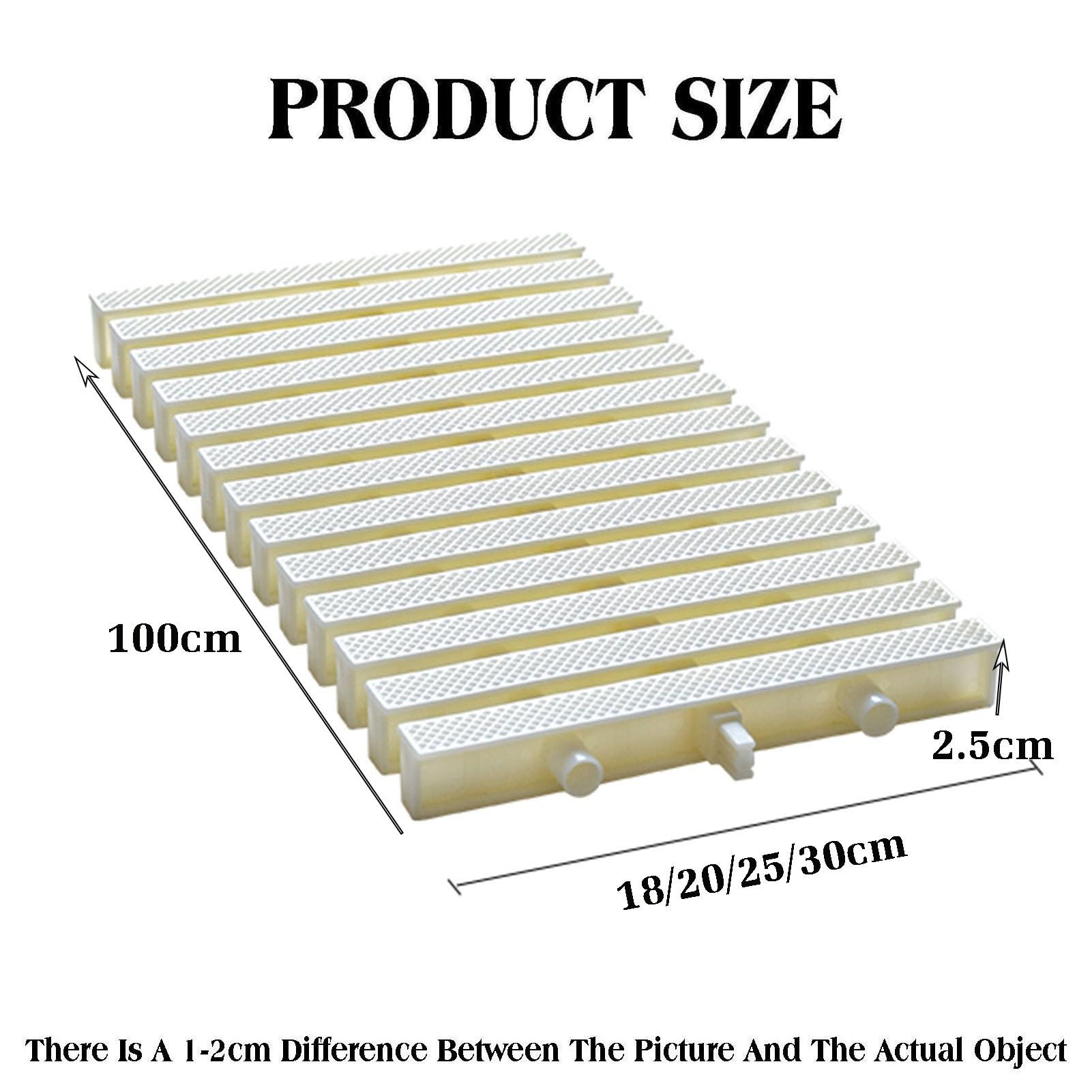 Rejillas para Piscinas, Rejilla de desagüe de rebosadero para Piscinas y Patios, diseño de Empalme de 3 Orificios, Cubierta Duradera con Textura de rombo, Juego de 4 Piezas (30 x 100 cm) - I