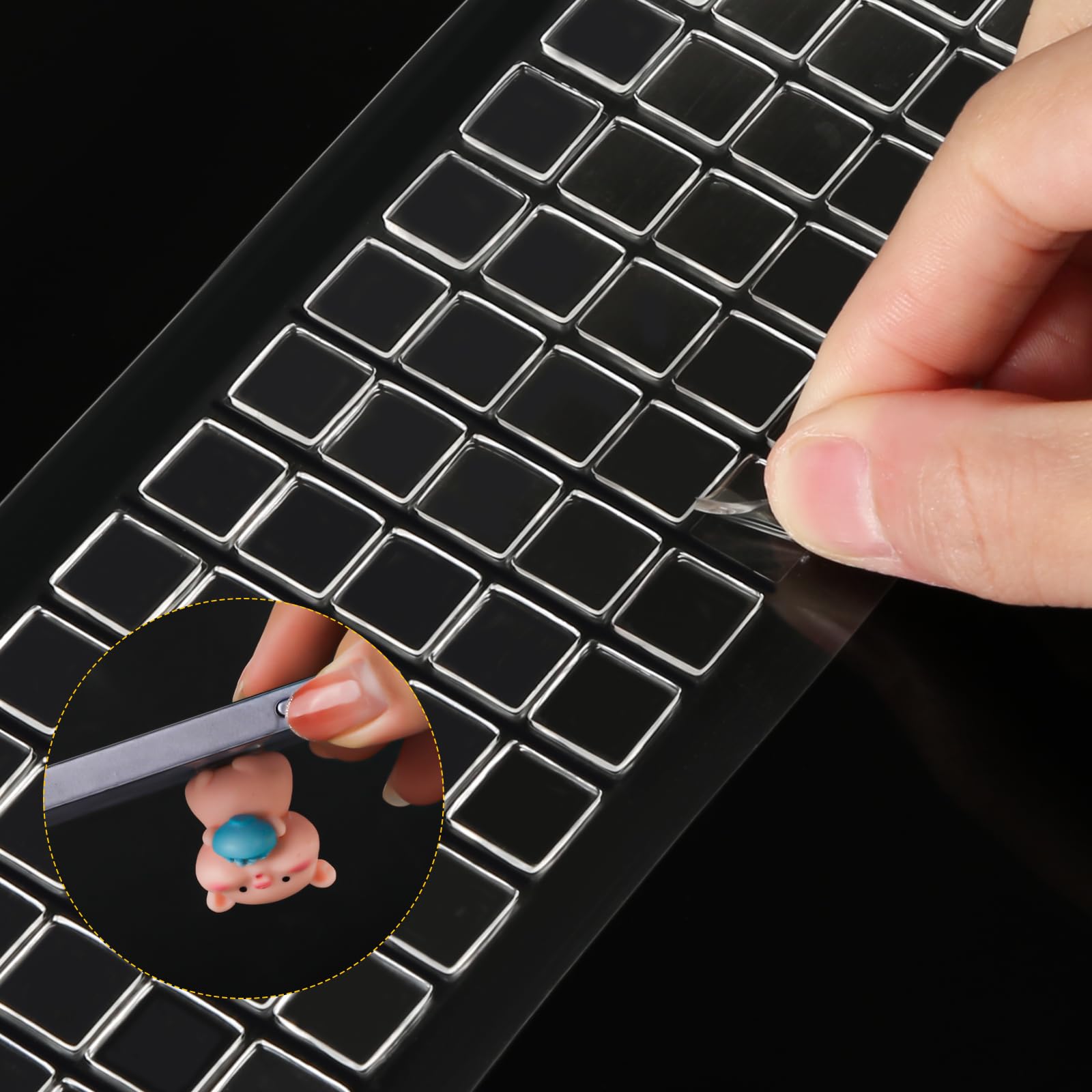 400pcs Tacky Putty, 0.39x0.39 inch Clear Adhesive Double Sided Sticky Dot Stickers No Trace Mounting Putty for Wall Hanging Pictures Crafts Festival Party Decorations (Style B)