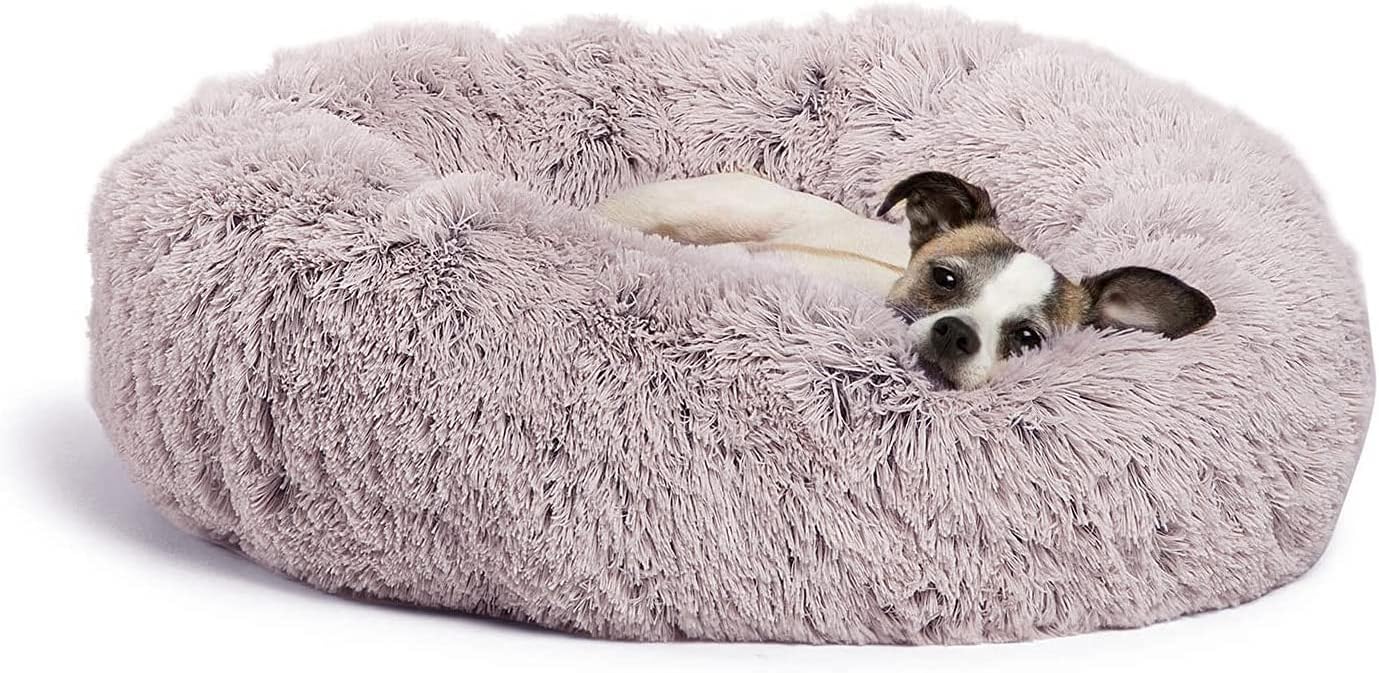 AGJIDSO Dog Bed,Comfortable and Soft Fluffy Plush Pet Bed, Anti Anxiety Dog Bed, Original Calming Donut Dog Bed Suitable for…
