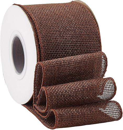 CABODYALS Rouleau de Ruban en Toile de Jute Marron de 9.1 m et 65mm avec Bords C