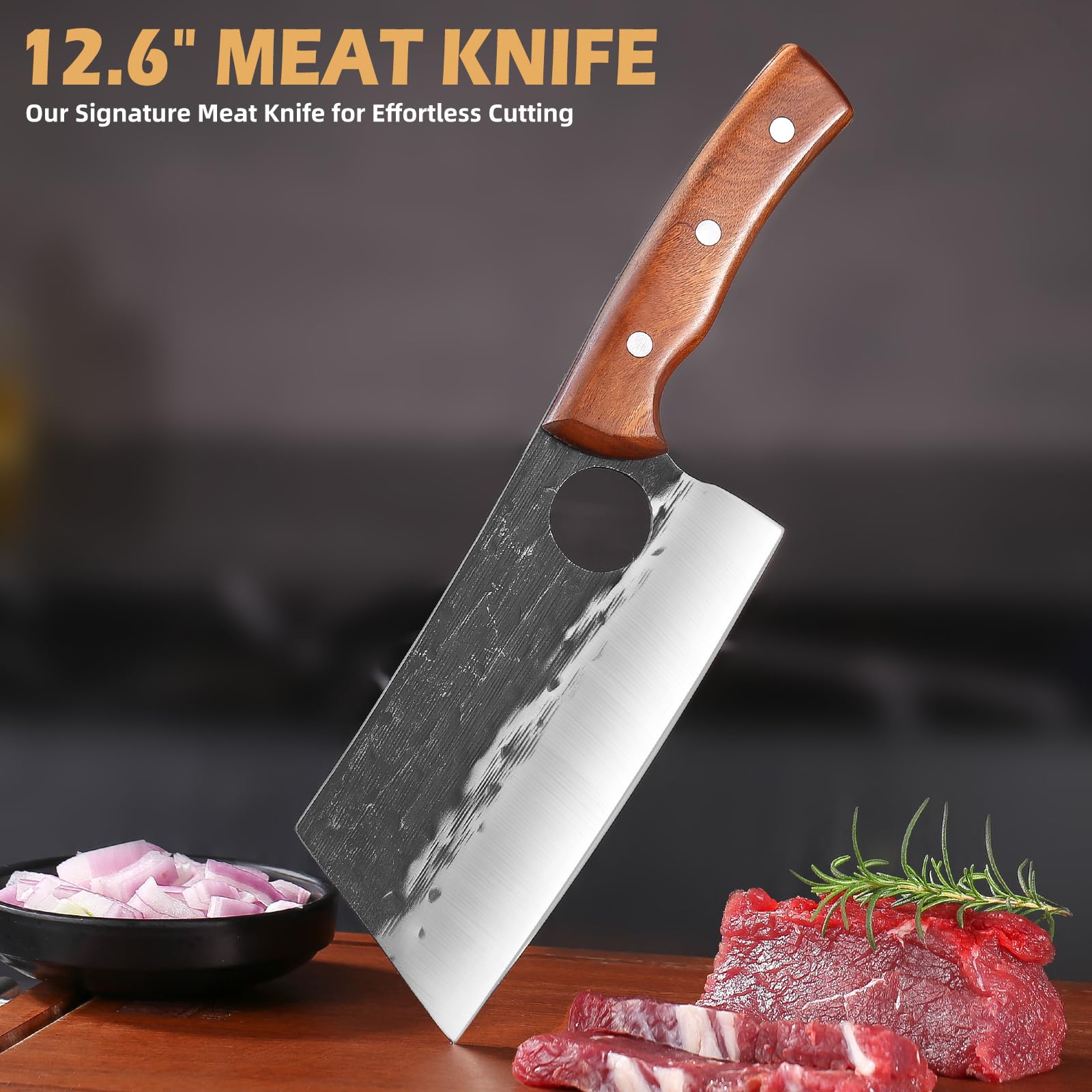 Hand Forged Chef Knife Set - 3 Piece -4