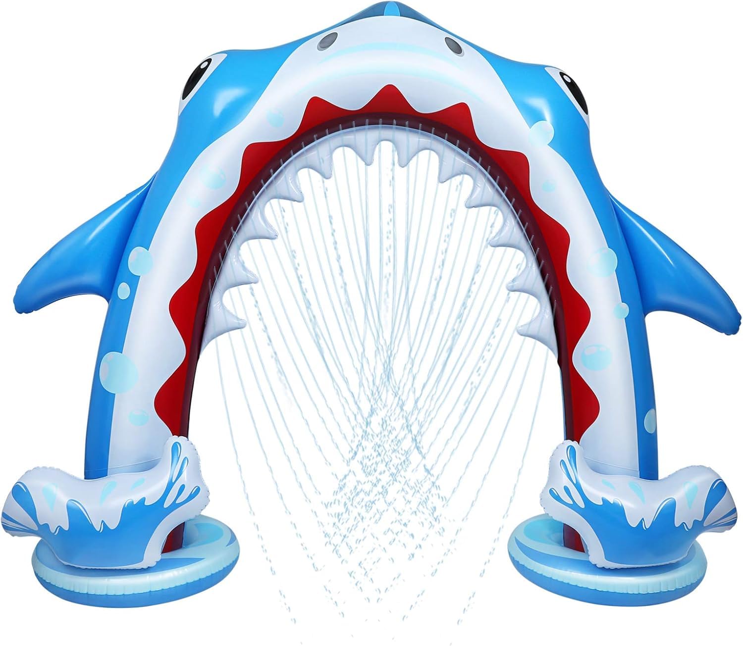 Inflatable Arch Sprinkler Shark, 95.4 x 78.7'' Summer Outdoor Sprinkler Water Toys for Kids, Large Water Sprinkler Toys for Boys & Girls