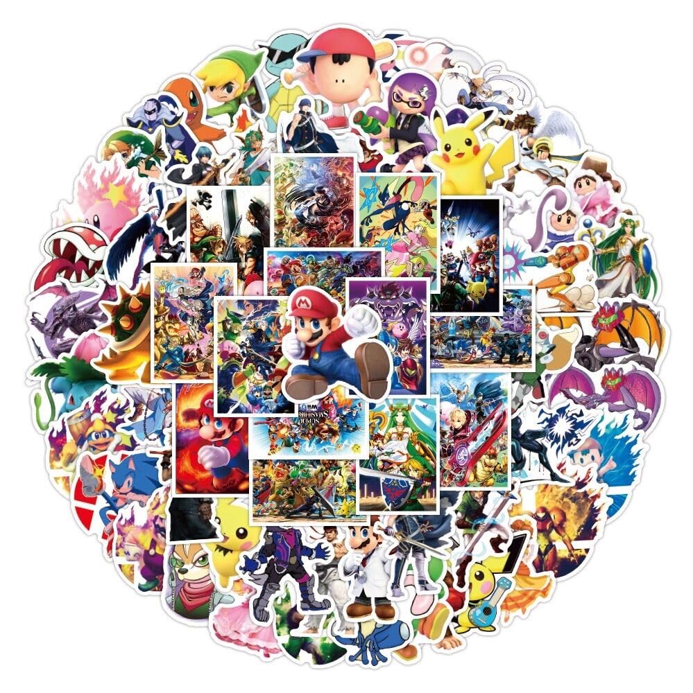 100pcs Super Smash Bro Stickers for Laptop Cool Game Classic Cartoon Vinyl Decals for Teens Computer Skateboard Water Bottles Phone Scrapbook Car Luggage - Image 2