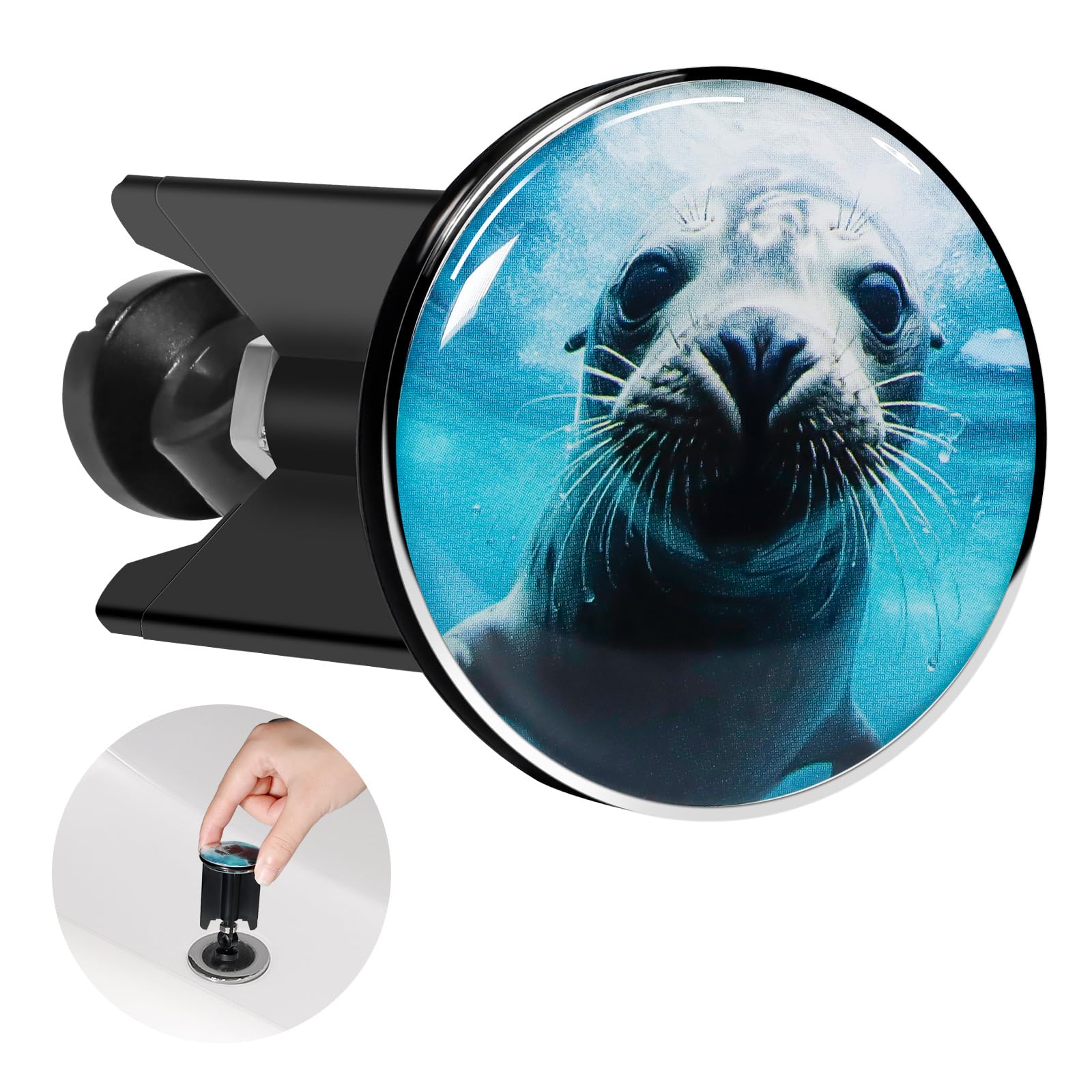 Universal Sink Plug, 40mm Bathroom Basin Sink Plug Replacement Drain Pop-Up Plug Height Adjustable Bathroom Plugs for Bathroom Kitchen All Standard Sinks, Seal