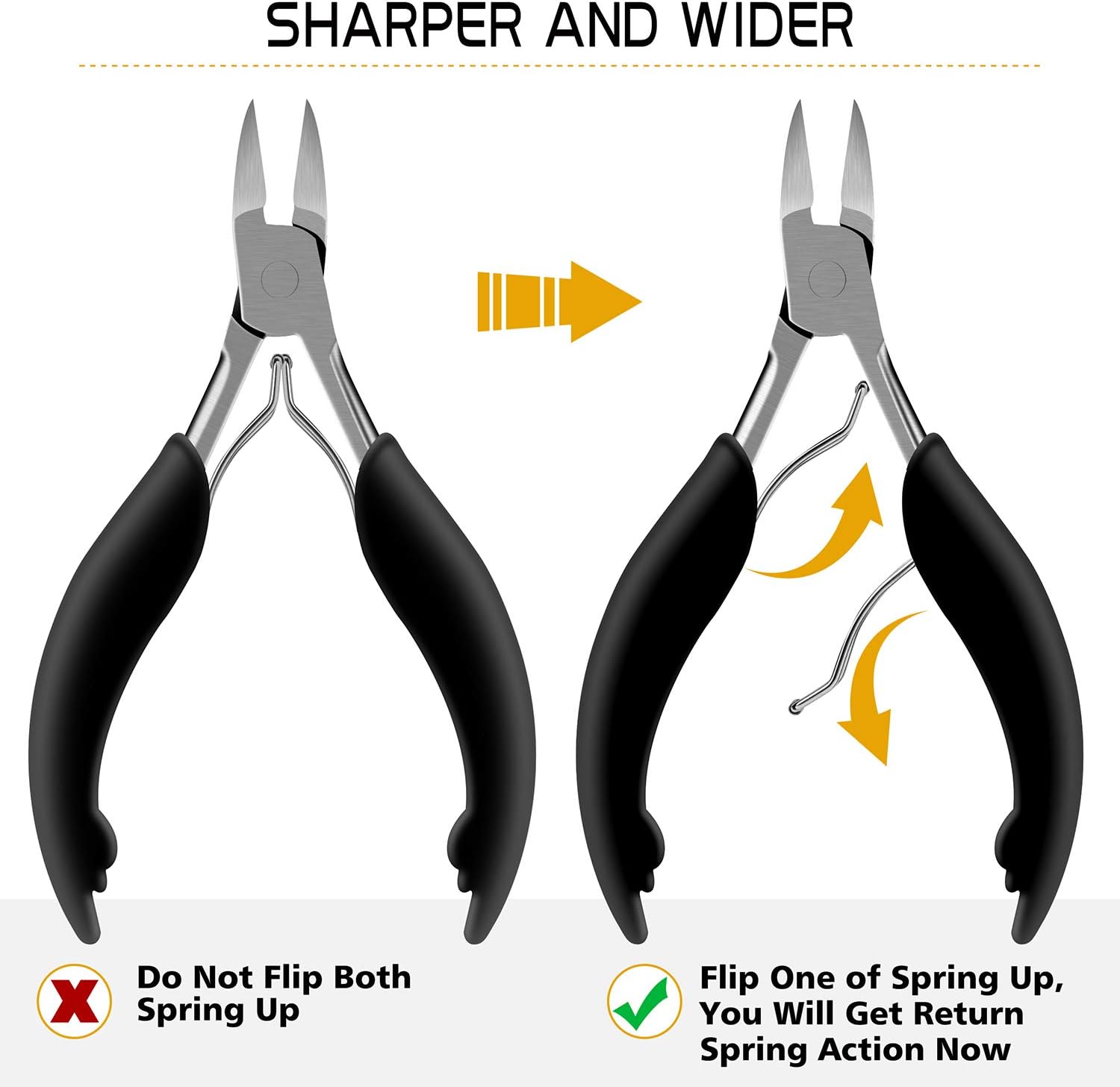 Toe Nail Clipper for Ingrown or Thick Nails- Toenails Trimmer and Professional Podiatrist Toenail Nipper for Seniors with Surgical Stainless Steel Super Sharp Blades Lighter Soft Handle