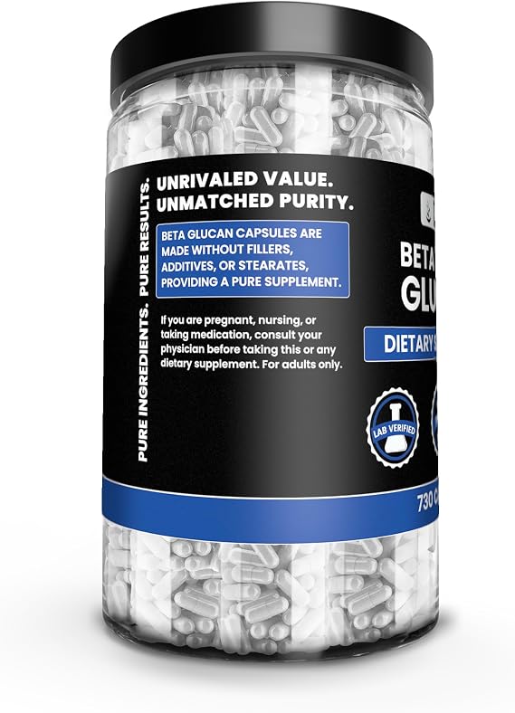 Pure Original Ingredients Beta Glucan 1,3/1,6, (730 Count) No Magnesium Or Rice Fillers, Always Pure