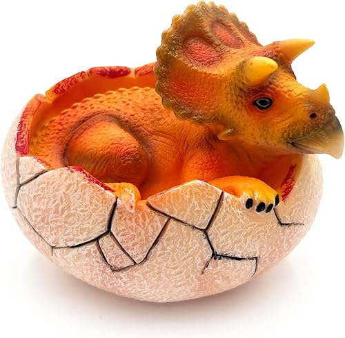 Gemini&Genius Triceratops - Juguetes de dinosaurio, huevo de dinosaurio para niños, figura de acción de dinosaurio, caja de dinero, regalo de Pascua