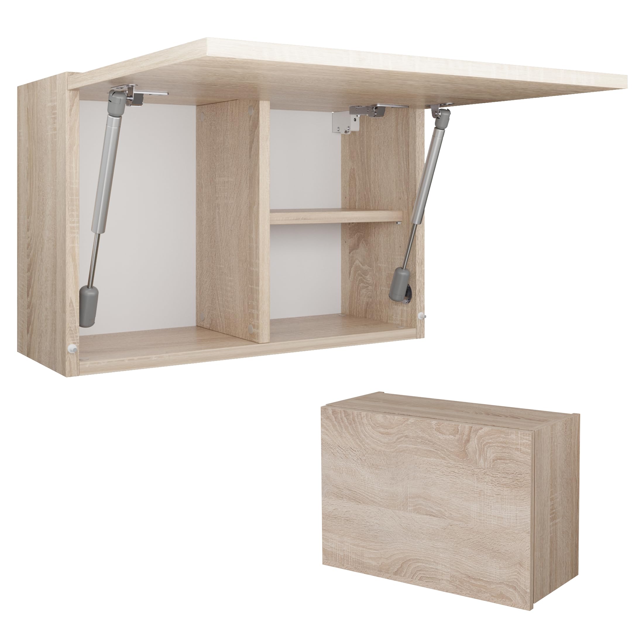 PLATAN ROOM Bathroom Cabinet 60/80/120 Wide Bathroom Furniture Bathroom Folding Wall Cabinet High Gloss Matt White (Sonoma Oak, 60 x 40 x 25)