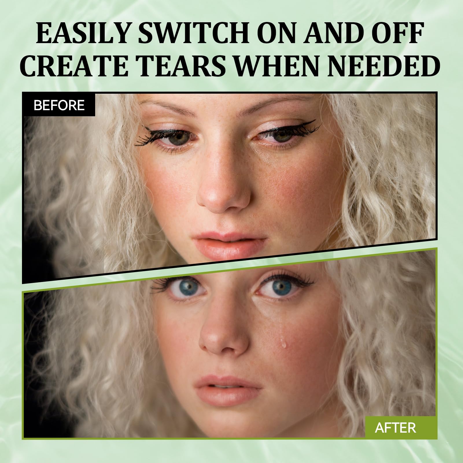Allony Tear Stick, Stick lacrimale naturale alla menta per attori, creare lacrime naturali, per trucco SFX, cinema, teatro, programmi TV, spettacoli e palcoscenici, 3,5 g