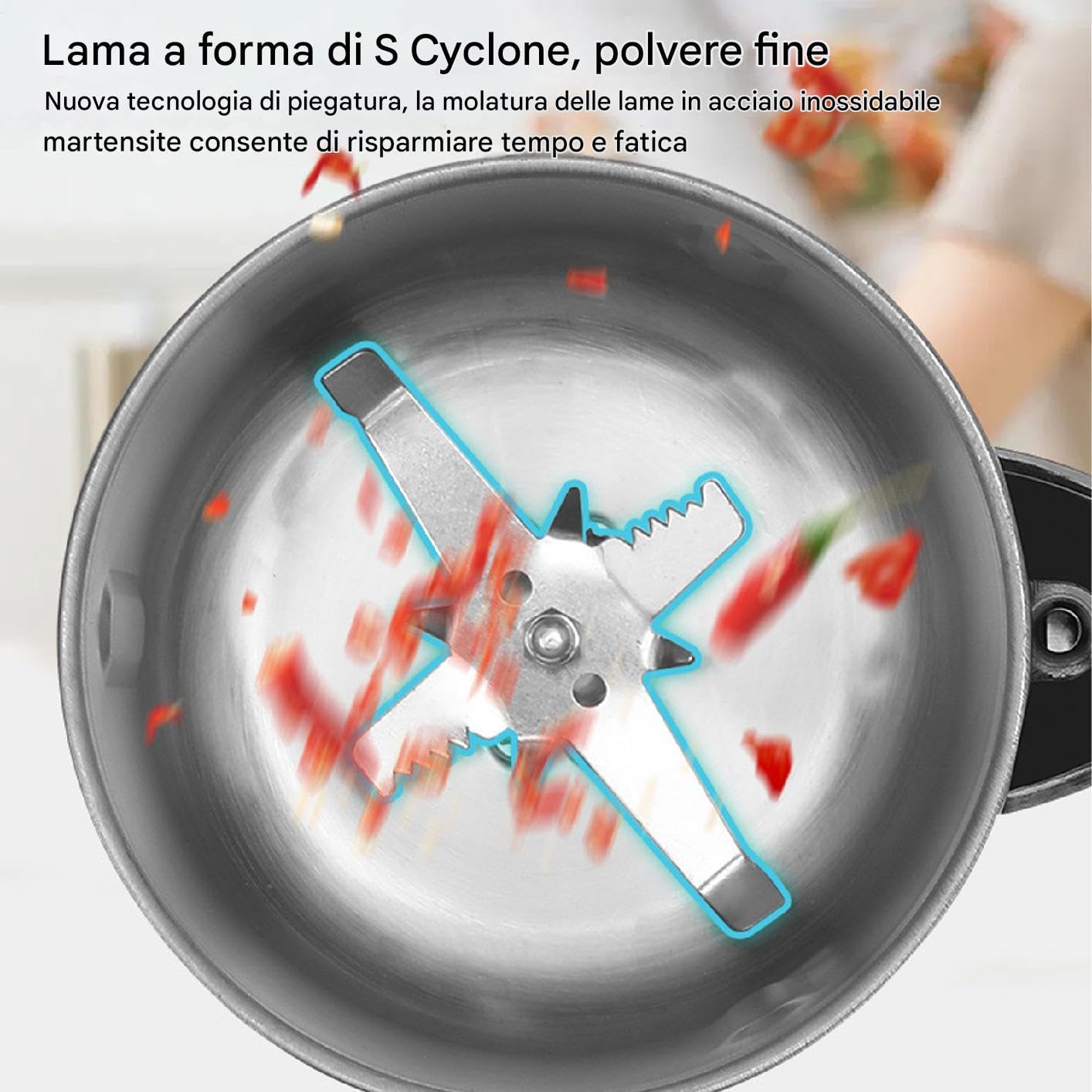 Smerigliatrice Elettrica Per In Acciaio - Maniglia Per Tritatutto Per Spezie Da Cucina, Dispositivo Per Macinazione Fine Per Uso Domestico | Di Alimentazione Motorizzato Per Il Control